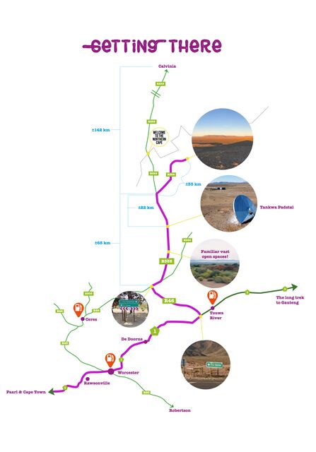 map to drive from cape town to quaggafontein